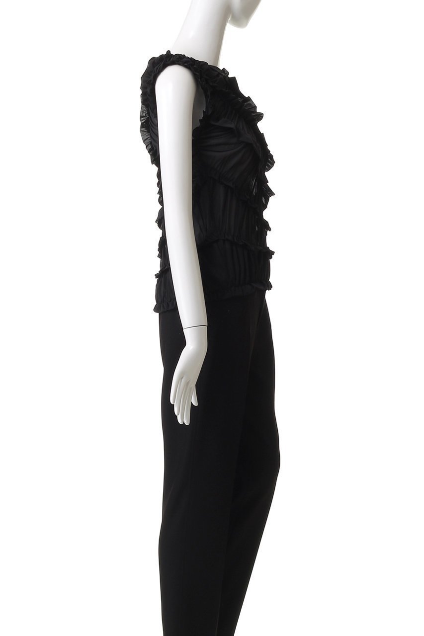 【アルアバイル/allureville】の【Loulou Willoughby】オーガンジートリコットギャザープルオーバー 人気、トレンドファッション・服の通販 founy(ファニー) 　ファッション　Fashion　レディースファッション　Fashion for Women　トップス・カットソー　Cut & Sew Tops　シャツ・ブラウス・オフィスカジュアル　Elegant Blouses & Button-Ups　ロングTシャツ・Tシャツ　Longline T-Shirts & Tees　カジュアルプルオーバー・ニットトップス　Pullovers & Knit Tops / Casual Pullovers　カットソー・ベーシックTシャツ　Cut-and-Sewn Tops / Stretch Tees & Basics　インナー　Innerwear　シャーリング　Shirring, Ruched　ショート　Short, Short Length　ジャケット　Jacket, Outerwear　スリーブ　Sleeve, Long Sleeve / Short Sleeve　デニム　Denim, Jeans Material　パーティ　Party, Party Style　フリル　Frill, Ruffle　other-3|ID: prp329100004655112 ipo3291000000036126997