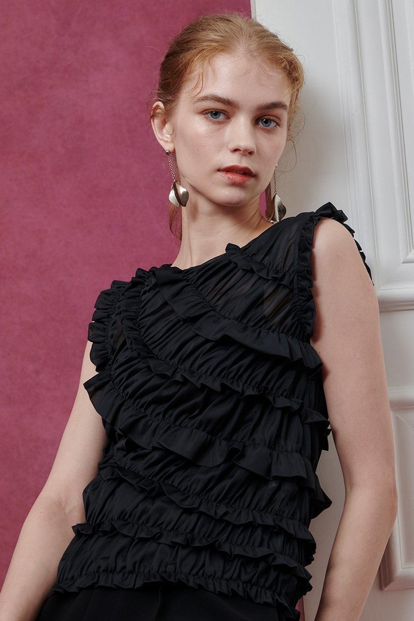 【アルアバイル/allureville】の【Loulou Willoughby】オーガンジートリコットギャザープルオーバー 人気、トレンドファッション・服の通販 founy(ファニー) 　ファッション　Fashion　レディースファッション　Fashion for Women　トップス・カットソー　Cut & Sew Tops　シャツ・ブラウス・オフィスカジュアル　Elegant Blouses & Button-Ups　ロングTシャツ・Tシャツ　Longline T-Shirts & Tees　カジュアルプルオーバー・ニットトップス　Pullovers & Knit Tops / Casual Pullovers　カットソー・ベーシックTシャツ　Cut-and-Sewn Tops / Stretch Tees & Basics　インナー　Innerwear　シャーリング　Shirring, Ruched　ショート　Short, Short Length　ジャケット　Jacket, Outerwear　スリーブ　Sleeve, Long Sleeve / Short Sleeve　デニム　Denim, Jeans Material　パーティ　Party, Party Style　フリル　Frill, Ruffle　other-8|ID: prp329100004655112 ipo3291000000036127004