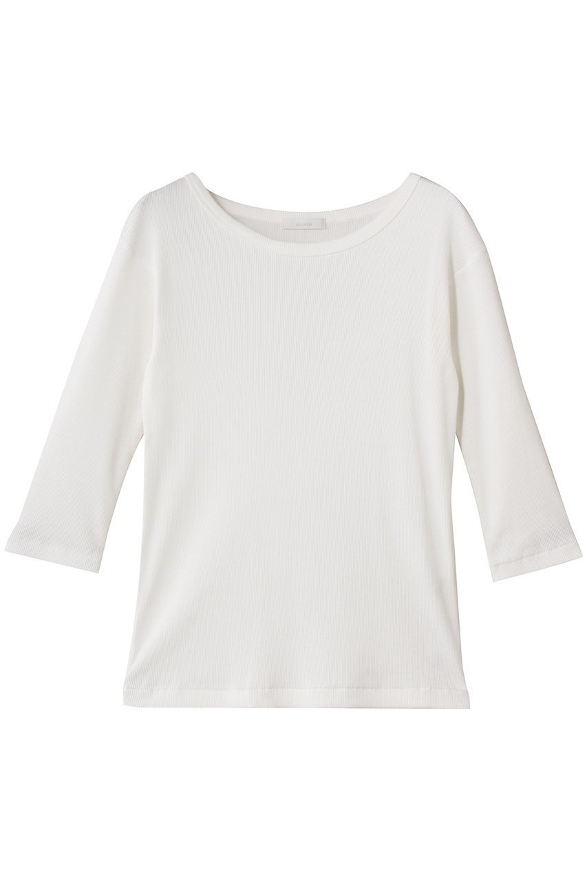 【アルアバイル/allureville】のテレコ3/4SLボートネックプルオーバー インテリア・キッズ・メンズ・レディースファッション・服の通販 founy(ファニー) 　ファッション　Fashion　レディースファッション　Fashion for Women　トップス・カットソー　Cut & Sew Tops　シャツ・ブラウス・オフィスカジュアル　Elegant Blouses & Button-Ups　ロングTシャツ・Tシャツ　Longline T-Shirts & Tees　カジュアルプルオーバー・ニットトップス　Pullovers & Knit Tops / Casual Pullovers　カットソー・ベーシックTシャツ　Cut-and-Sewn Tops / Stretch Tees & Basics　おすすめ　Recommended / Our Picks　インナー　Innerwear　シンプル　Simple, Minimal　スリーブ　Sleeve, Long Sleeve / Short Sleeve　テレコ　Ribbed, Rib Stitch　ロング　Long, Long-Length　新作・新入荷　New Arrivals / New In　オフホワイト|ID: prp329100004655113 ipo3291000000033663431
