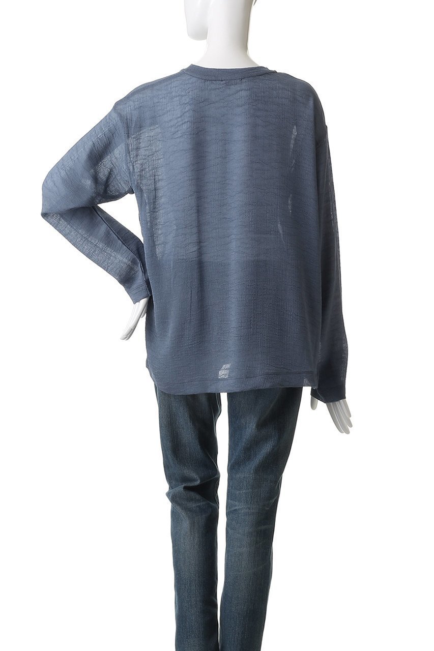 【ウィムガゼット/Whim Gazette】の【GEMINI】クルーネックプルオーバー 人気、トレンドファッション・服の通販 founy(ファニー) 　ファッション　Fashion　レディースファッション　Fashion for Women　トップス・カットソー　Cut & Sew Tops　シャツ・ブラウス・オフィスカジュアル　Elegant Blouses & Button-Ups　ロングTシャツ・Tシャツ　Longline T-Shirts & Tees　カジュアルプルオーバー・ニットトップス　Pullovers & Knit Tops / Casual Pullovers　カットソー・ベーシックTシャツ　Cut-and-Sewn Tops / Stretch Tees & Basics　シアー　Sheer, See-Through　シンプル　Simple, Minimal　スリーブ　Sleeve, Long Sleeve / Short Sleeve　ロング　Long, Long-Length　新作・新入荷　New Arrivals / New In　other-4|ID: prp329100004655114 ipo3291000000033663463