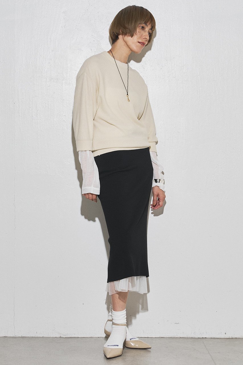 【ウィムガゼット/Whim Gazette】の【GEMINI】クルーネックプルオーバー 人気、トレンドファッション・服の通販 founy(ファニー) 　ファッション　Fashion　レディースファッション　Fashion for Women　トップス・カットソー　Cut & Sew Tops　シャツ・ブラウス・オフィスカジュアル　Elegant Blouses & Button-Ups　ロングTシャツ・Tシャツ　Longline T-Shirts & Tees　カジュアルプルオーバー・ニットトップス　Pullovers & Knit Tops / Casual Pullovers　カットソー・ベーシックTシャツ　Cut-and-Sewn Tops / Stretch Tees & Basics　シアー　Sheer, See-Through　シンプル　Simple, Minimal　スリーブ　Sleeve, Long Sleeve / Short Sleeve　ロング　Long, Long-Length　other-6|ID: prp329100004655114 ipo3291000000035817979