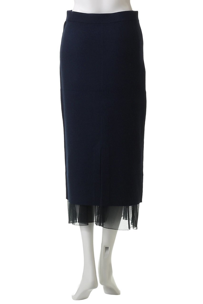 【ウィムガゼット/Whim Gazette】の【GEMINI】ニットレイヤードスカート 人気、トレンドファッション・服の通販 founy(ファニー) 　ファッション　Fashion　レディースファッション　Fashion for Women　スカート　Skirts　ロングスカート　Long Skirts / Maxi & Midi Skirts　おすすめ　Recommended / Our Picks　スウェット / スエット　Sweatshirt, Sweatwear　ストレート　Straight, Straight Cut　ダウン　Down, Puffer　チュール　Tulip, Tulip Motif　ロング　Long, Long-Length　other-4|ID: prp329100004655118 ipo3291000000035644413