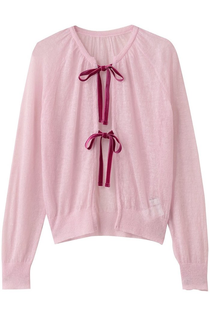 【デザイン ワークス/DESIGN WORKS】のBEAUVET モヘアリボンカーディガン インテリア・キッズ・メンズ・レディースファッション・服の通販 founy(ファニー) https://founy.com/ ファッション Fashion レディースファッション Fashion for Women トップス・カットソー Cut & Sew Tops ニット Knit Tops & Sweaters カーディガン・羽織り Layered Style Cardigans おすすめ Recommended / Our Picks カーディガン Cardigan, Knitwear デニム Denim, Jeans Material フェミニン Feminine, Girly フロント Front, Front Design リボン Ribbon, Bow |ID: prp329100004655124 ipo3291000000035939294