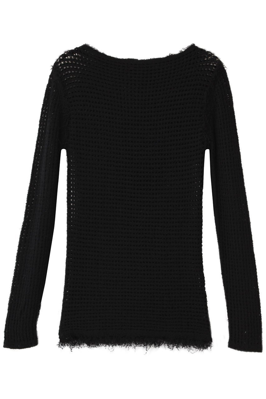 【マルティニーク/martinique】の【CURRENTAGE】Mesh knit インテリア・キッズ・メンズ・レディースファッション・服の通販 founy(ファニー) 　ファッション　Fashion　レディースファッション　Fashion for Women　トップス・カットソー　Cut & Sew Tops　ニット　Knit Tops & Sweaters　カジュアルプルオーバー・ニットトップス　Pullovers & Knit Tops / Casual Pullovers　おすすめ　Recommended / Our Picks　フィット　Fit, Slim Fit　フリンジ　Fringe, Tassel　メッシュ　Mesh, Net Fabric　新作・新入荷　New Arrivals / New In　ブラック|ID: prp329100004655128 ipo3291000000033663750