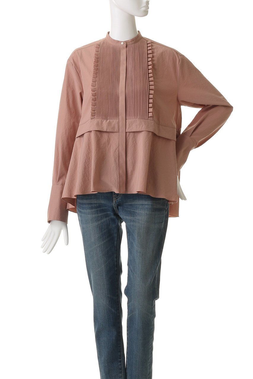【マリリンムーン/MARILYN MOON】のタックフリルフレアシャツ 人気、トレンドファッション・服の通販 founy(ファニー) 　ファッション　Fashion　レディースファッション　Fashion for Women　トップス・カットソー　Cut & Sew Tops　シャツ・ブラウス・オフィスカジュアル　Elegant Blouses & Button-Ups　おすすめ　Recommended / Our Picks　カーディガン　Cardigan, Knitwear　ジャケット　Jacket, Outerwear　スリーブ　Sleeve, Long Sleeve / Short Sleeve　バランス　Balance, Style Balance　フリル　Frill, Ruffle　フレア　Flare, Flared　ボトム　Bottoms, Lower Wear　ロング　Long, Long-Length　台形　A-Line, Trapezoid Shape　新作・新入荷　New Arrivals / New In　other-2|ID: prp329100004655131 ipo3291000000033663797