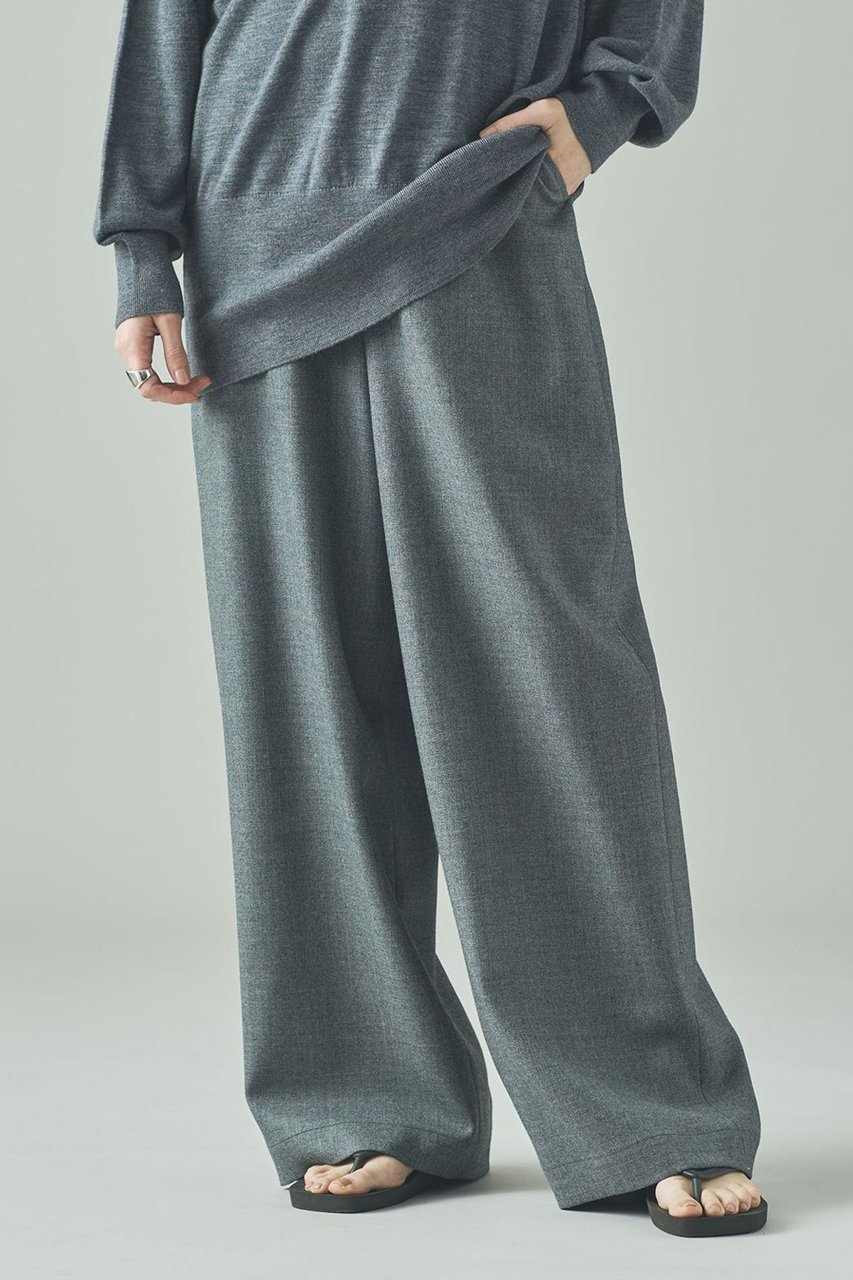 【カレンソロジー/Curensology】のウールワイドドロストパンツ インテリア・キッズ・メンズ・レディースファッション・服の通販 founy(ファニー) 　ファッション　Fashion　レディースファッション　Fashion for Women　パンツ　Pants & Trousers　ショート　Short, Short Length　フォルム　Silhouette, Form　ロング　Long, Long-Length　ワイド　Wide, Wide Fit　新作・新入荷　New Arrivals / New In　日本製　Made In Japan　グレー|ID: prp329100004655144 ipo3291000000033664006