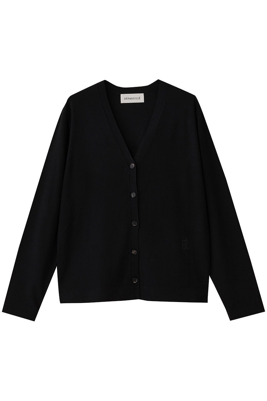 【デパリエ/DEPAREILLE】のウォッシャブルロゴカーディガン インテリア・キッズ・メンズ・レディースファッション・服の通販 founy(ファニー) 　ファッション　Fashion　レディースファッション　Fashion for Women　トップス・カットソー　Cut & Sew Tops　ニット　Knit Tops & Sweaters　カーディガン・羽織り　Layered Style Cardigans　おすすめ　Recommended / Our Picks　カーディガン　Cardigan, Knitwear　新作・新入荷　New Arrivals / New In　ブラック|ID: prp329100004655149 ipo3291000000033664107