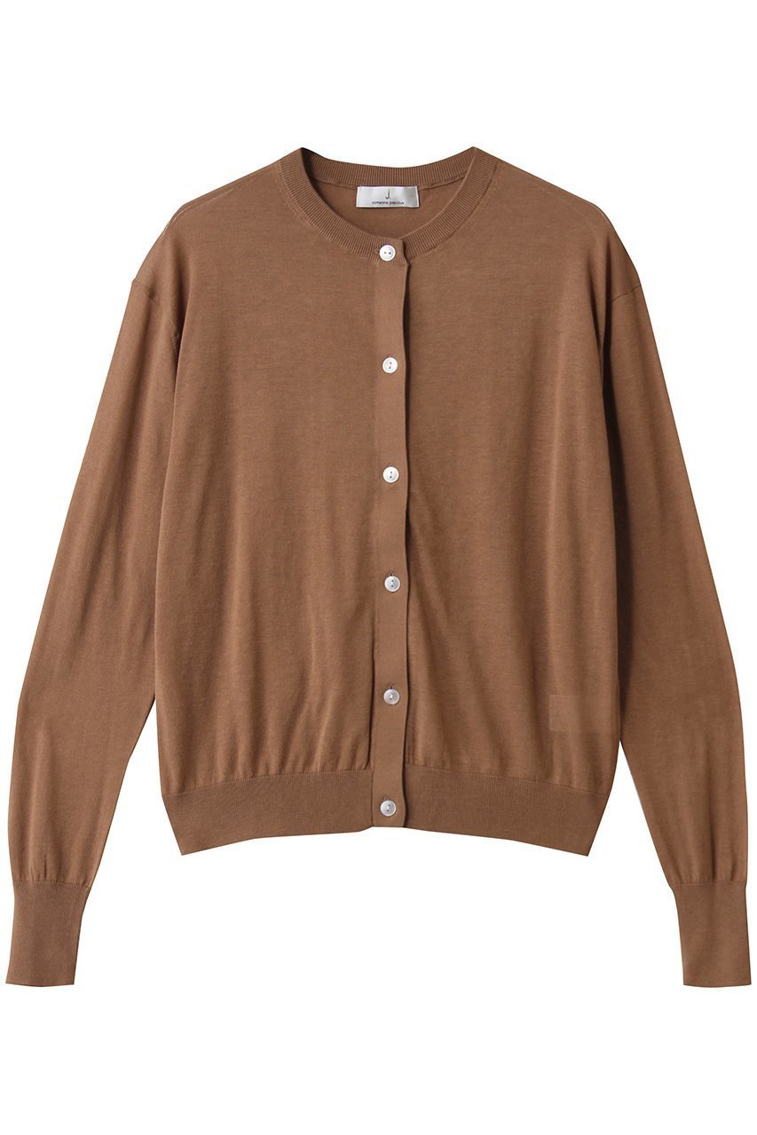 【ジェイドット/j.】の綿シルクニットクルーカーディガン インテリア・キッズ・メンズ・レディースファッション・服の通販 founy(ファニー) 　ファッション　Fashion　レディースファッション　Fashion for Women　トップス・カットソー　Cut & Sew Tops　ニット　Knit Tops & Sweaters　カーディガン・羽織り　Layered Style Cardigans　カーディガン　Cardigan, Knitwear　シルク　Silk, 100% Silk　ベーシック　Basic, Essential　エレガント 上品　Elegant　キャメル|ID: prp329100004655151 ipo3291000000035694641