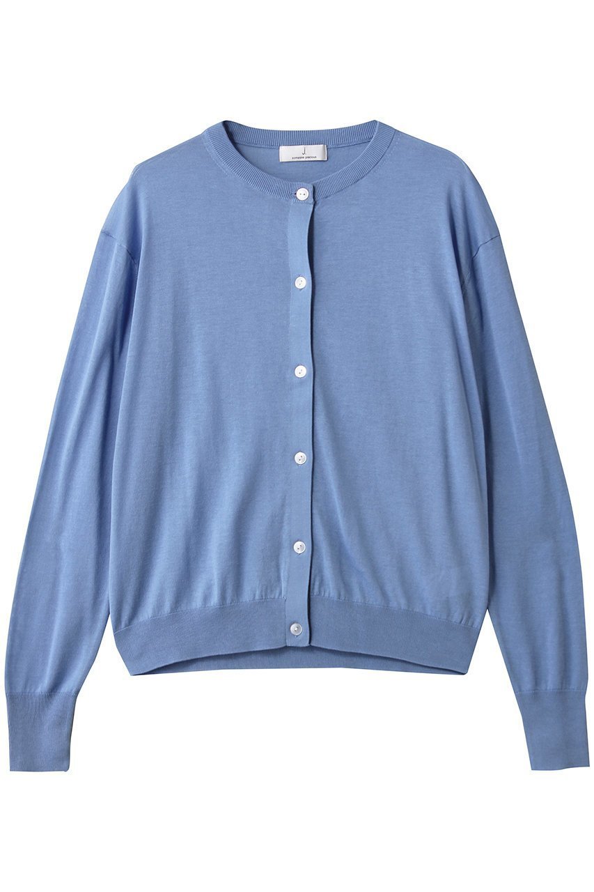 【ジェイドット/j.】の綿シルクニットクルーカーディガン インテリア・キッズ・メンズ・レディースファッション・服の通販 founy(ファニー) 　ファッション　Fashion　レディースファッション　Fashion for Women　トップス・カットソー　Cut & Sew Tops　ニット　Knit Tops & Sweaters　カーディガン・羽織り　Layered Style Cardigans　カーディガン　Cardigan, Knitwear　シルク　Silk, 100% Silk　ベーシック　Basic, Essential　エレガント 上品　Elegant　ブルー|ID: prp329100004655151 ipo3291000000035694642