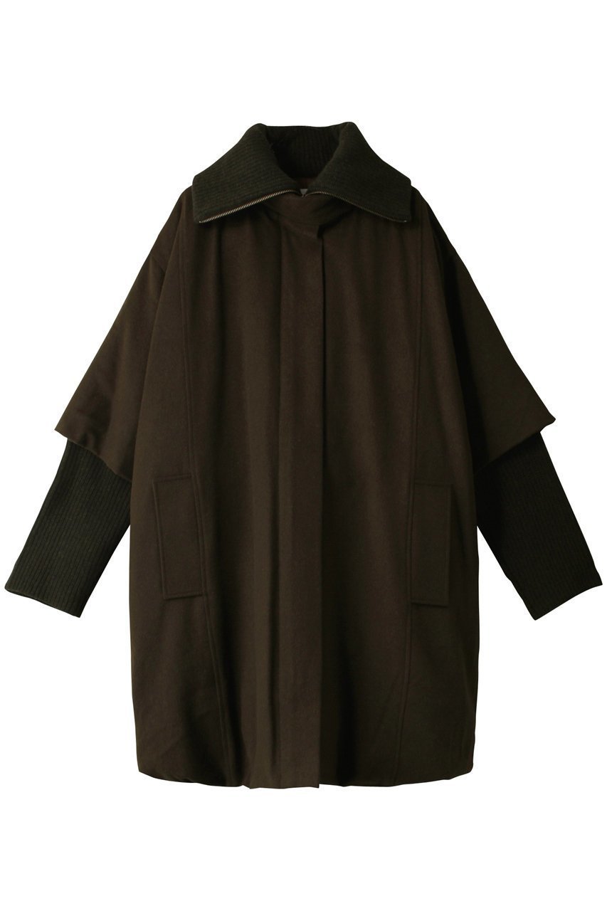 【リムアーク/RIM.ARK】のBack side down combination CT/コート インテリア・キッズ・メンズ・レディースファッション・服の通販 founy(ファニー) 　ファッション　Fashion　レディースファッション　Fashion for Women　アウター　Coat / Outerwear Collection　コート・ロングコート・ピーコート　Long Coats, Peacoats & More　ダウン　Down, Puffer　メルトン　Melton, Heavy Wool　ロング　Long, Long-Length　防寒　Cold Protection, Winter-Ready　カーキ|ID: prp329100004655163 ipo3291000000035136525