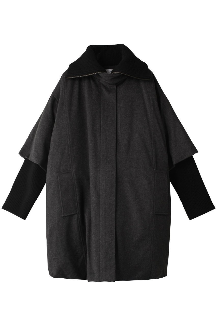 【リムアーク/RIM.ARK】のBack side down combination CT/コート インテリア・キッズ・メンズ・レディースファッション・服の通販 founy(ファニー) 　ファッション　Fashion　レディースファッション　Fashion for Women　アウター　Coat / Outerwear Collection　コート・ロングコート・ピーコート　Long Coats, Peacoats & More　ダウン　Down, Puffer　メルトン　Melton, Heavy Wool　ロング　Long, Long-Length　防寒　Cold Protection, Winter-Ready　チャコールグレー|ID: prp329100004655163 ipo3291000000035136526