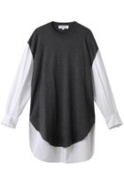 【エンフォルド/ENFOLD】のCOMBI LONG SHIRT シャツ 人気、トレンドファッション・服の通販 founy(ファニー) ファッション Fashion レディースファッション Fashion for Women トップス・カットソー Cut & Sew Tops シャツ・ブラウス・オフィスカジュアル Elegant Blouses & Button-Ups なめらか Smooth, Silky Texture エレガント 上品 Elegant シンプル Simple, Minimal スリーブ Sleeve, Long Sleeve / Short Sleeve パターン Pattern, Design Print ロング Long, Long-Length thumbnail ホワイト|ID: prp329100004657340 ipo3291000000036064603