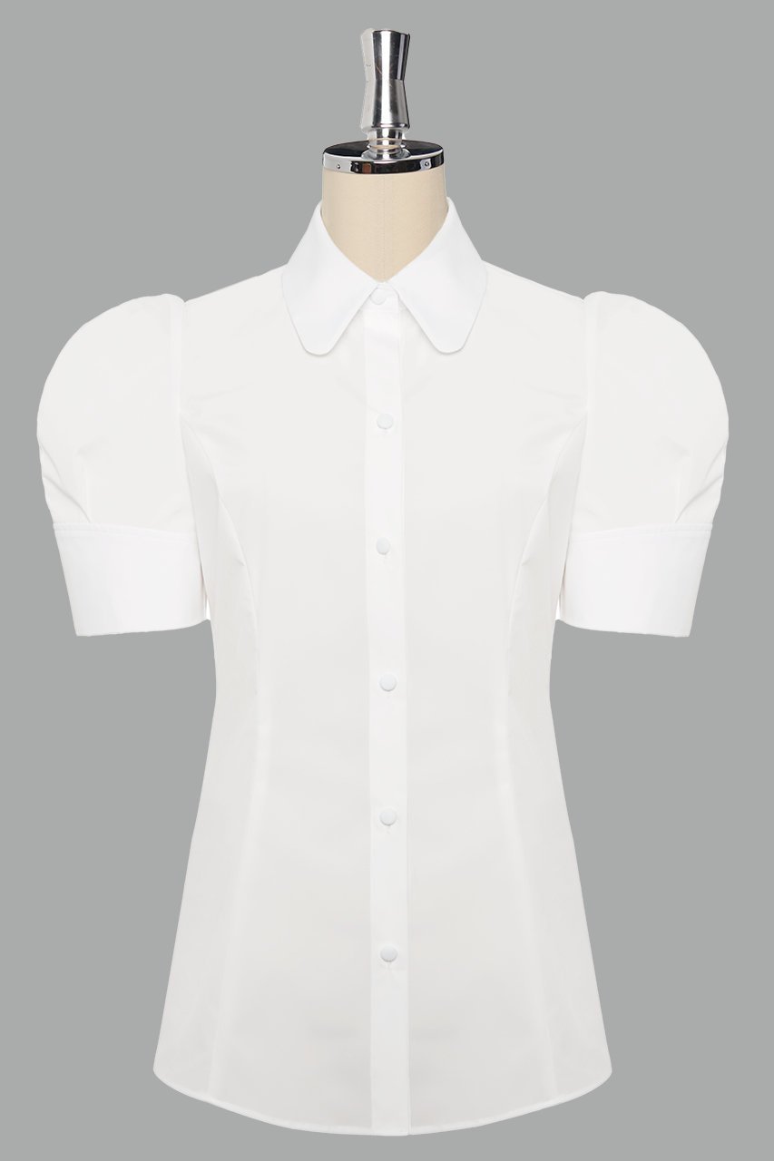 【デイジーリン/DAISY LIN】のBlouse “Daisy Puff Sleeve” 人気、トレンドファッション・服の通販 founy(ファニー) 　ファッション　Fashion　レディースファッション　Fashion for Women　トップス・カットソー　Cut & Sew Tops　シャツ・ブラウス・オフィスカジュアル　Elegant Blouses & Button-Ups　ウォッシャブル　Machine Washable　吸水　Absorbent, Quick-Dry　ショート　Short, Short Length　スリット　Slit, Slit Detail　スリーブ　Sleeve, Long Sleeve / Short Sleeve　バランス　Balance, Style Balance　フォルム　Silhouette, Form　夏　Summer　エレガント 上品　Elegant　新作・新入荷　New Arrivals / New In　 other-1|ID: prp329100004657354 ipo3291000000033704761