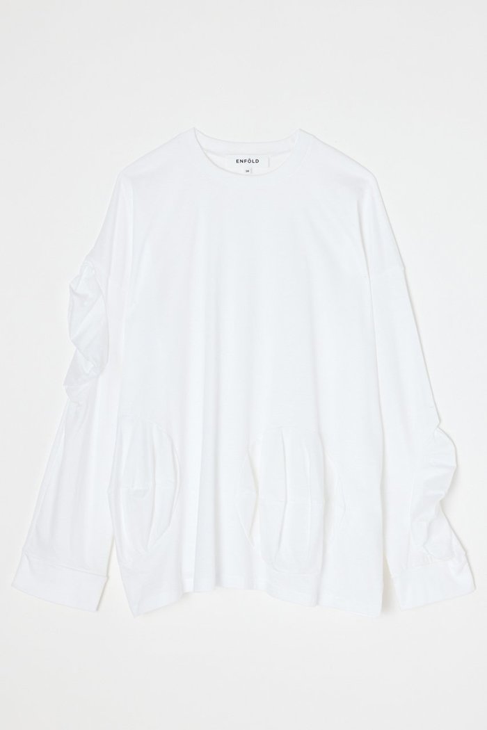 【エンフォルド/ENFOLD】のBALL DRAPE LONG SLEEVE T SHIRT シャツ インテリア・キッズ・メンズ・レディースファッション・服の通販 founy(ファニー) https://founy.com/ ファッション Fashion レディースファッション Fashion for Women トップス・カットソー Cut & Sew Tops シャツ・ブラウス・オフィスカジュアル Elegant Blouses & Button-Ups ロングTシャツ・Tシャツ Longline T-Shirts & Tees カットソー・ベーシックTシャツ Cut-and-Sewn Tops / Stretch Tees & Basics アシンメトリー Asymmetrical Style インナー Innerwear シルク Silk, 100% Silk スリーブ Sleeve, Long Sleeve / Short Sleeve ロング Long, Long-Length 新作・新入荷 New Arrivals / New In |ID: prp329100004657365 ipo3291000000033704813