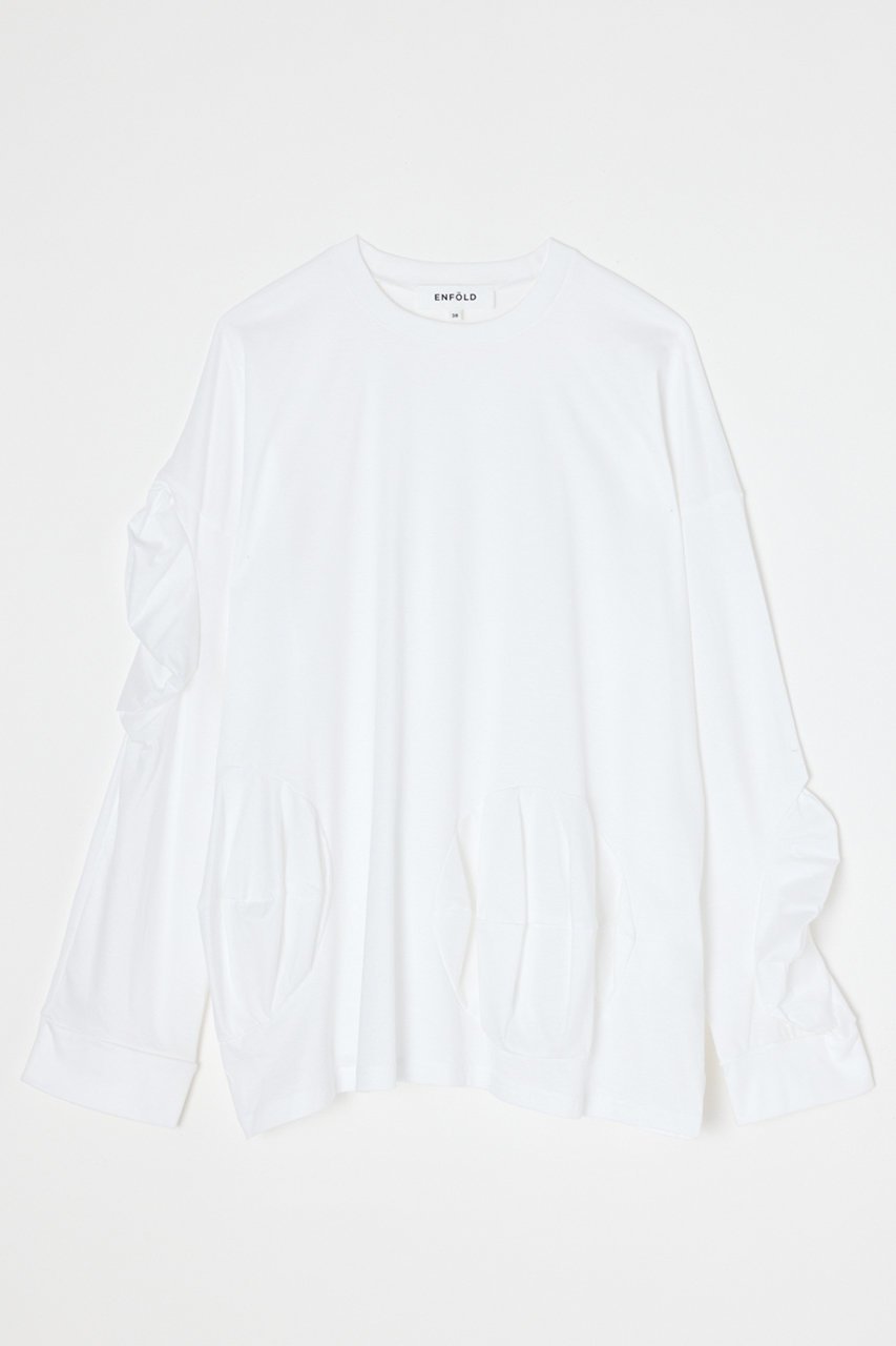 【エンフォルド/ENFOLD】のBALL DRAPE LONG SLEEVE T SHIRT シャツ 人気、トレンドファッション・服の通販 founy(ファニー) 　ファッション　Fashion　レディースファッション　Fashion for Women　トップス・カットソー　Cut & Sew Tops　シャツ・ブラウス・オフィスカジュアル　Elegant Blouses & Button-Ups　ロングTシャツ・Tシャツ　Longline T-Shirts & Tees　カットソー・ベーシックTシャツ　Cut-and-Sewn Tops / Stretch Tees & Basics　アシンメトリー　Asymmetrical Style　インナー　Innerwear　シルク　Silk, 100% Silk　スリーブ　Sleeve, Long Sleeve / Short Sleeve　ロング　Long, Long-Length　新作・新入荷　New Arrivals / New In　 other-1|ID: prp329100004657365 ipo3291000000033704813