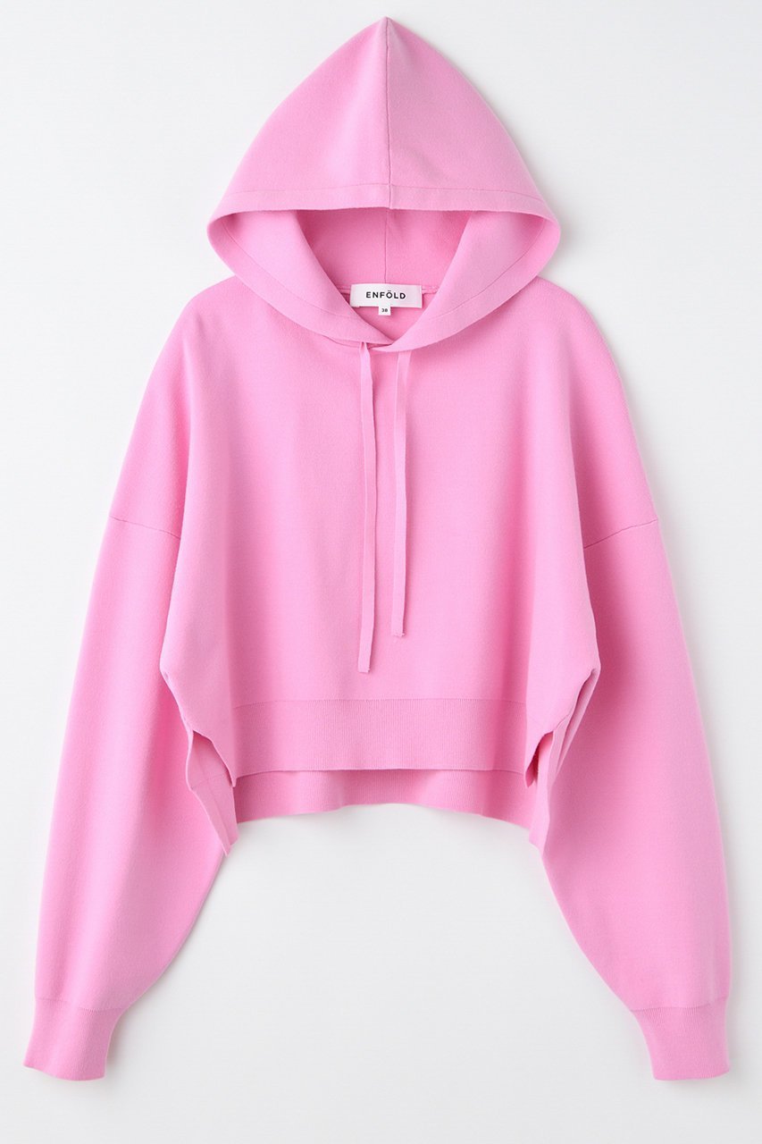 【エンフォルド/ENFOLD】のCROPPED HOODED PULLOVER プルオーバー インテリア・キッズ・メンズ・レディースファッション・服の通販 founy(ファニー) 　ファッション　Fashion　レディースファッション　Fashion for Women　トップス・カットソー　Cut & Sew Tops　シャツ・ブラウス・オフィスカジュアル　Elegant Blouses & Button-Ups　レディースパーカー・カジュアルフーディー　Casual Hoodies & Sweatshirts　ロングTシャツ・Tシャツ　Longline T-Shirts & Tees　カジュアルプルオーバー・ニットトップス　Pullovers & Knit Tops / Casual Pullovers　スウェット・クルーネックトップス　Sweatshirts & Crewnecks / Relaxed Fit Sweat Tops　カットソー・ベーシックTシャツ　Cut-and-Sewn Tops / Stretch Tees & Basics　エレガント 上品　Elegant　クロップド　Cropped, Short Length　ショルダー　Shoulder, Shoulder Strap　ストレッチ　Stretch, Stretchy Fabric　スポーティ　Sporty, Casual Athletic　スーツ　Suit, Formalwear　バランス　Balance, Style Balance　フィット　Fit, Slim Fit　新作・新入荷　New Arrivals / New In　ライトピンク|ID: prp329100004657366 ipo3291000000033704819