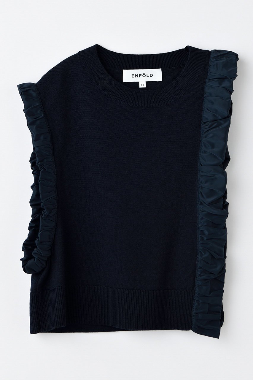 【エンフォルド/ENFOLD】のASYMMETRY MINI VEST ベスト 人気、トレンドファッション・服の通販 founy(ファニー) ファッション Fashion レディースファッション Fashion for Women アウター Coat / Outerwear Collection レディースジャケット・軽アウター Jackets コンパクト Compact, Small Size ジャケット Jacket, Outerwear タフタ Taffeta, Structured Fabric ベスト Vest, Waistcoat エレガント 上品 Elegant other-1|ID: prp329100004657367 ipo3291000000033704822