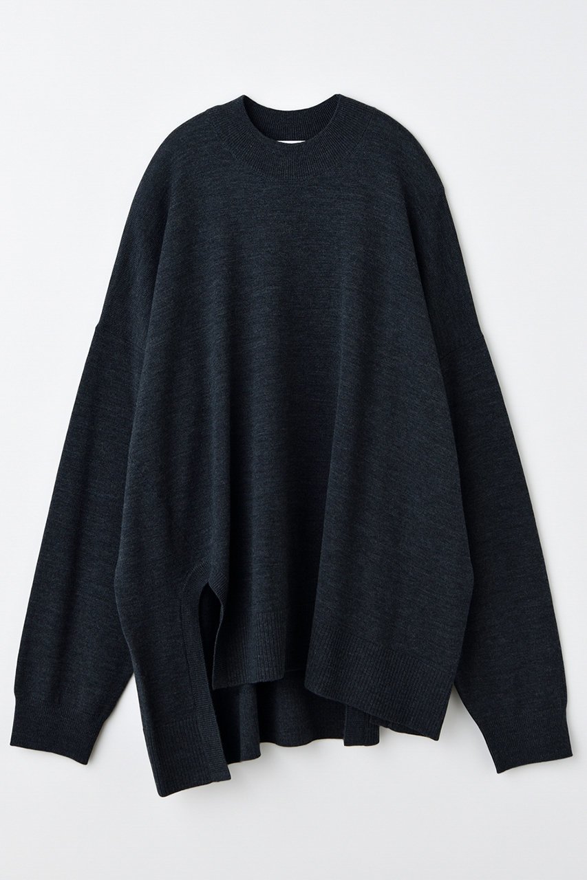 【エンフォルド/ENFOLD】のU SLIT BOX PULLOVER プルオーバー インテリア・キッズ・メンズ・レディースファッション・服の通販 founy(ファニー) 　ファッション　Fashion　レディースファッション　Fashion for Women　トップス・カットソー　Cut & Sew Tops　シャツ・ブラウス・オフィスカジュアル　Elegant Blouses & Button-Ups　ロングTシャツ・Tシャツ　Longline T-Shirts & Tees　カジュアルプルオーバー・ニットトップス　Pullovers & Knit Tops / Casual Pullovers　カットソー・ベーシックTシャツ　Cut-and-Sewn Tops / Stretch Tees & Basics　なめらか　Smooth, Silky Texture　スリット　Slit, Slit Detail　スリーブ　Sleeve, Long Sleeve / Short Sleeve　ハイネック　High Neck, Mock Neck　ボックス　Boxy, Box Shape　ロング　Long, Long-Length　新作・新入荷　New Arrivals / New In　チャコールグレー|ID: prp329100004657368 ipo3291000000033704829
