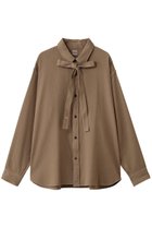 【バウト/BOWTE】のFINE COUNT COTTON PIECE DYE BOWTIE SHIRT/シャツ 人気、トレンドファッション・服の通販 founy(ファニー) ファッション Fashion レディースファッション Fashion for Women トップス・カットソー Cut & Sew Tops シャツ・ブラウス・オフィスカジュアル Elegant Blouses & Button-Ups エレガント 上品 Elegant スリーブ Sleeve, Long Sleeve / Short Sleeve ロング Long, Long-Length 秋 Autumn thumbnail モカ|ID: prp329100004657372 ipo3291000000035968322