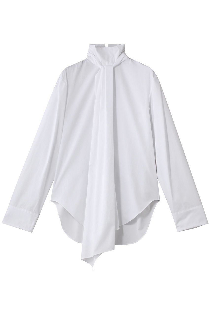 【バウト/BOWTE】のCOTTON BROAD KNOT LIKE BLOUSE/ブラウス インテリア・キッズ・メンズ・レディースファッション・服の通販 founy(ファニー) 　ファッション　Fashion　レディースファッション　Fashion for Women　トップス・カットソー　Cut & Sew Tops　シャツ・ブラウス・オフィスカジュアル　Elegant Blouses & Button-Ups　2025年　2025　2025-2026秋冬・A/W　Autumn/Winter 2025–26 AW25–26　アシンメトリー　Asymmetrical Style　イレギュラー　Irregular Design　ジャケット　Jacket, Outerwear　スリーブ　Sleeve, Long Sleeve / Short Sleeve　ブロード　Broadcloth, Fine Cotton　ロング　Long, Long-Length　A/W・秋冬　Autumn/Winter　ホワイト|ID: prp329100004657373 ipo3291000000033704854