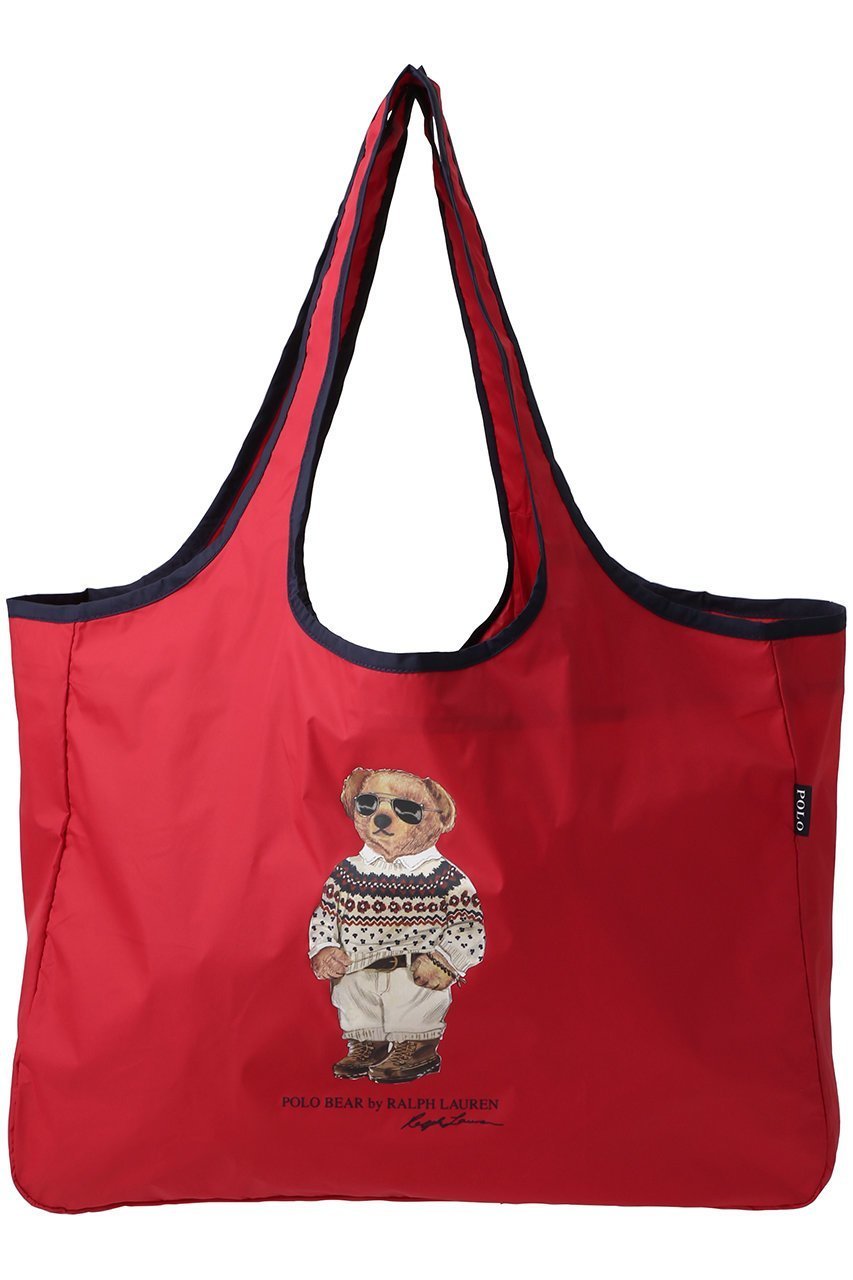 【ポロラルフローレン/POLO RALPH LAUREN】のポケッタブルレインバッグシーズナルベアプリント インテリア・キッズ・メンズ・レディースファッション・服の通販 founy(ファニー) 　ファッション　Fashion　レディースファッション　Fashion for Women　バッグ　Bags　コンパクト　Compact, Small Size　軽量　Lightweight, Ultra Light　レッド|ID: prp329100004657379 ipo3291000000035968836