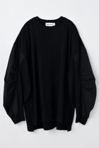 【ナゴンスタンス/nagonstans】の【9/3 12:00販売開始】curve long-sleeves ロングスリーブ 人気、トレンドファッション・服の通販 founy(ファニー) ファッション Fashion レディースファッション Fashion for Women トップス・カットソー Cut & Sew Tops シャツ・ブラウス・オフィスカジュアル Elegant Blouses & Button-Ups ロングTシャツ・Tシャツ Longline T-Shirts & Tees カットソー・ベーシックTシャツ Cut-and-Sewn Tops / Stretch Tees & Basics カットソー Cut and Sewn Top ギャザー Gathered, Ruffled スリーブ Sleeve, Long Sleeve / Short Sleeve ロング Long, Long-Length 新作・新入荷 New Arrivals / New In thumbnail Black|ID: prp329100004657382 ipo3291000000033690601