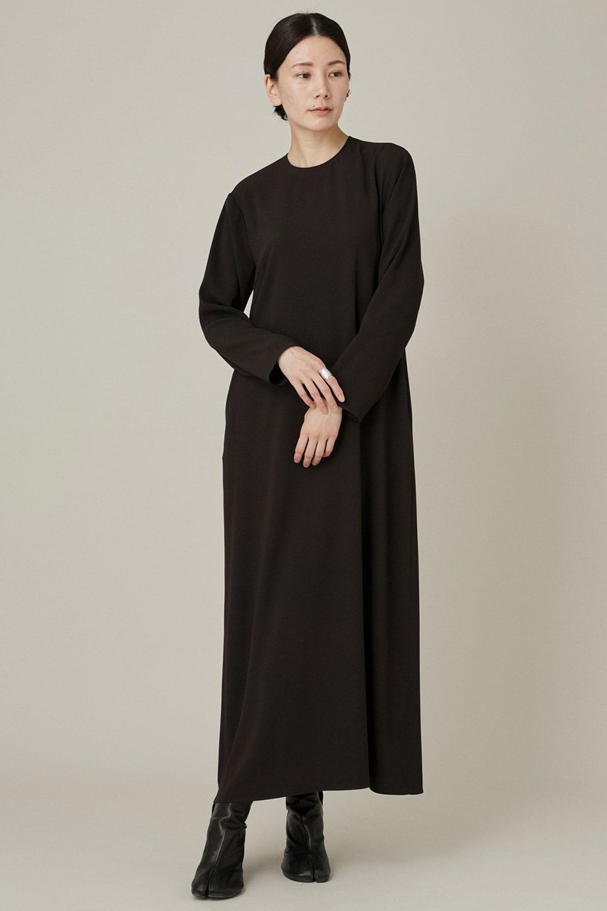 【カレンソロジー/Curensology】のバックサテンナローワンピース インテリア・キッズ・メンズ・レディースファッション・服の通販 founy(ファニー) 　ファッション　Fashion　レディースファッション　Fashion for Women　ワンピース　Dresses　チュニック　Tunic Tops & Dresses　おすすめ　Recommended / Our Picks　サテン　Satin, Glossy Fabric　ショート　Short, Short Length　シンプル　Simple, Minimal　チュニック　Tunic, Long Top　バランス　Balance, Style Balance　ベスト　Vest, Waistcoat　ロング　Long, Long-Length　ブラウン|ID: prp329100004657394 ipo3291000000033705082