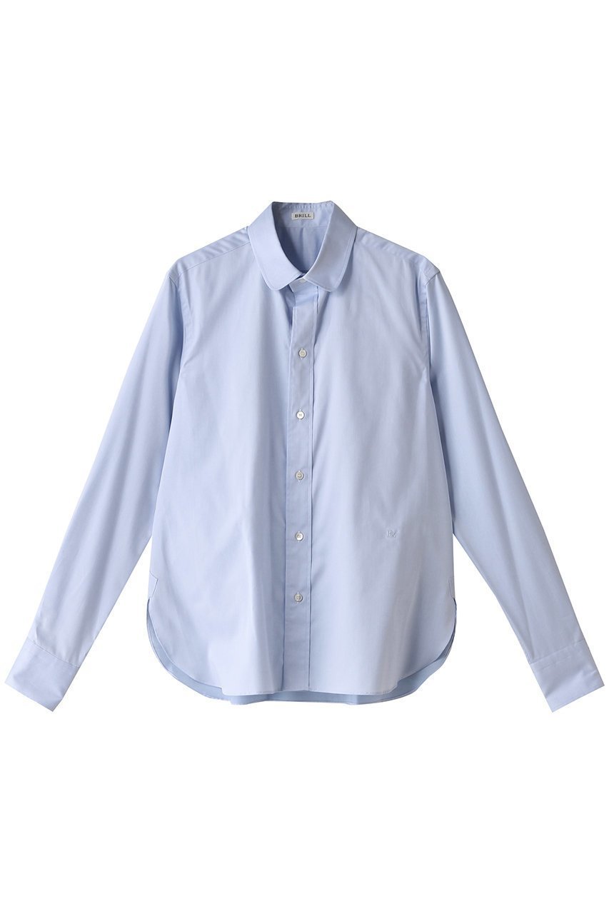 【ブリル/BRILL】のコットン ツイル シャツ インテリア・キッズ・メンズ・レディースファッション・服の通販 founy(ファニー) 　ファッション　Fashion　レディースファッション　Fashion for Women　トップス・カットソー　Cut & Sew Tops　シャツ・ブラウス・オフィスカジュアル　Elegant Blouses & Button-Ups　なめらか　Smooth, Silky Texture　コンパクト　Compact, Small Size　シンプル　Simple, Minimal　スリーブ　Sleeve, Long Sleeve / Short Sleeve　ツイル　Twist, Twisted Detail　マニッシュ　Mannish, Boyish　ロング　Long, Long-Length　ブルー|ID: prp329100004657396 ipo3291000000033705126