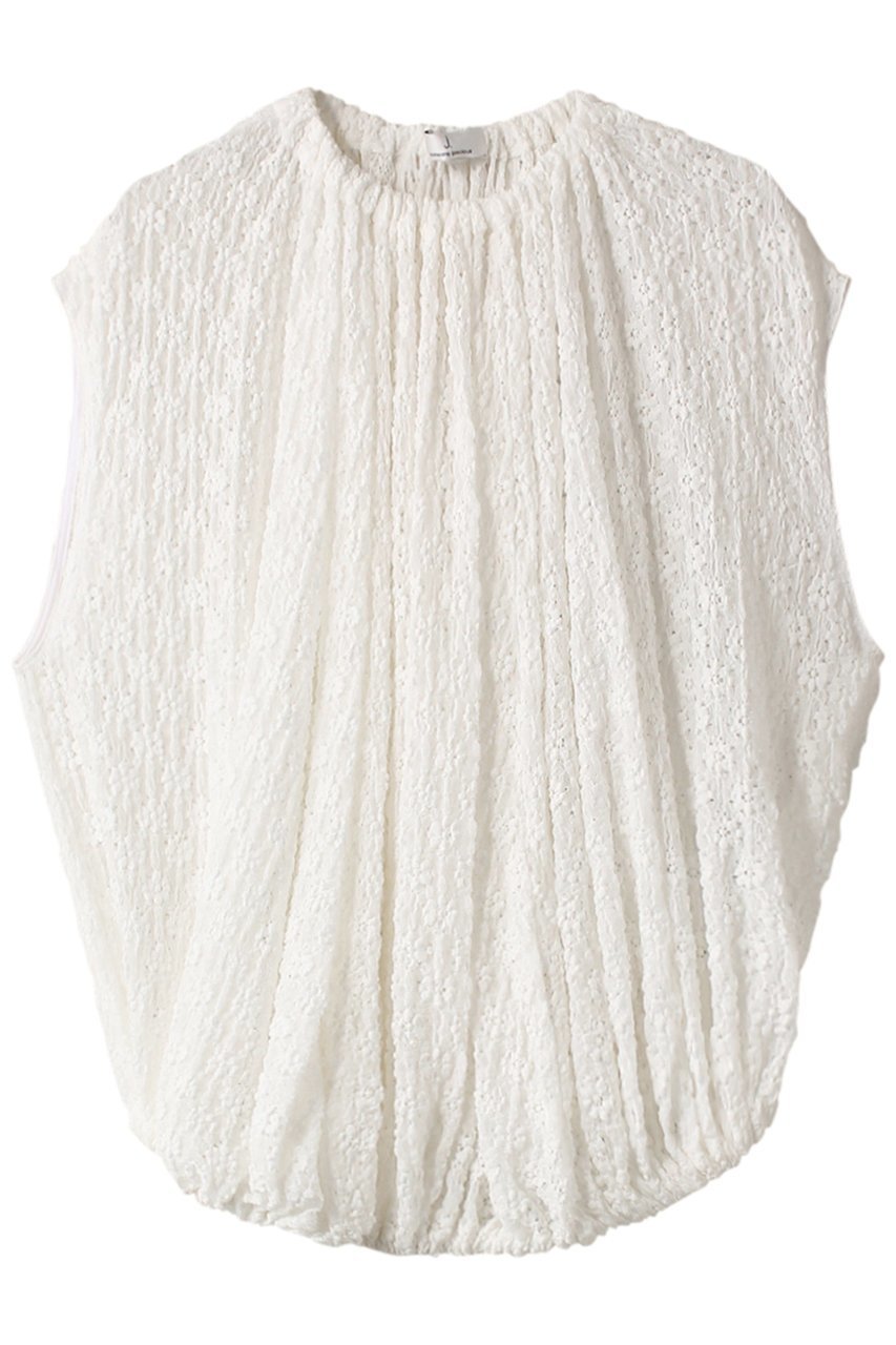 【ジェイドット/j.】のラッセルレースシャーリングブラウス インテリア・キッズ・メンズ・レディースファッション・服の通販 founy(ファニー) 　ファッション　Fashion　レディースファッション　Fashion for Women　トップス・カットソー　Cut & Sew Tops　シャツ・ブラウス・オフィスカジュアル　Elegant Blouses & Button-Ups　ショート　Short, Short Length　ストレッチ　Stretch, Stretchy Fabric　スリット　Slit, Slit Detail　スリーブ　Sleeve, Long Sleeve / Short Sleeve　バルーン　Balloon, Balloon Silhouette　ラッセル　Raschel, Raschel Lace　レース　Lace, Lace Fabric　ホワイト|ID: prp329100004657397 ipo3291000000035724131