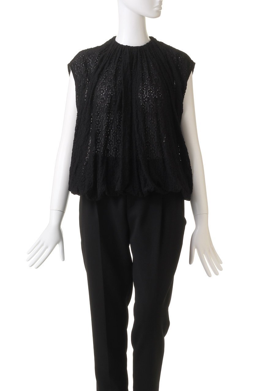 【ジェイドット/j.】のラッセルレースシャーリングブラウス 人気、トレンドファッション・服の通販 founy(ファニー) 　ファッション　Fashion　レディースファッション　Fashion for Women　トップス・カットソー　Cut & Sew Tops　シャツ・ブラウス・オフィスカジュアル　Elegant Blouses & Button-Ups　ショート　Short, Short Length　ストレッチ　Stretch, Stretchy Fabric　スリット　Slit, Slit Detail　スリーブ　Sleeve, Long Sleeve / Short Sleeve　バルーン　Balloon, Balloon Silhouette　ラッセル　Raschel, Raschel Lace　レース　Lace, Lace Fabric　other-2|ID: prp329100004657397 ipo3291000000035857777