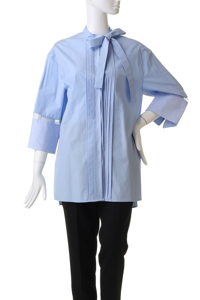 【ジェイドット/j.】の細番手コットンリボンタイブラウス 人気、トレンドファッション・服の通販 founy(ファニー) 　ファッション　Fashion　レディースファッション　Fashion for Women　トップス・カットソー　Cut & Sew Tops　シャツ・ブラウス・オフィスカジュアル　Elegant Blouses & Button-Ups　おすすめ　Recommended / Our Picks　カフス　Cuff Design　スリーブ　Sleeve, Long Sleeve / Short Sleeve　ブロード　Broadcloth, Fine Cotton　リボン　Ribbon, Bow　ロング　Long, Long-Length　定番　Standard, Basic Item　other-2|ID: prp329100004657398 ipo3291000000033705141