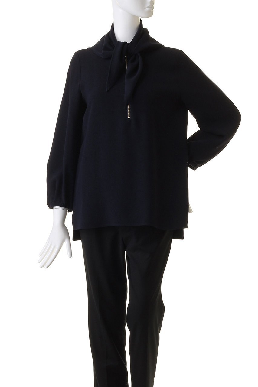【ジェイドット/j.】のドレープWクロスキーネックブラウス 人気、トレンドファッション・服の通販 founy(ファニー) 　ファッション　Fashion　レディースファッション　Fashion for Women　トップス・カットソー　Cut & Sew Tops　シャツ・ブラウス・オフィスカジュアル　Elegant Blouses & Button-Ups　おすすめ　Recommended / Our Picks　ジップ　Zip, Zipper　ジョーゼット　Georgette, Semi-Sheer Fabric　スカーフ　Scarf, Neckwear　スリーブ　Sleeve, Long Sleeve / Short Sleeve　セットアップ　Set-Up, Coordinated Outfit　ドレープ　Drape, Draping Fabric　ロング　Long, Long-Length　エレガント 上品　Elegant　other-2|ID: prp329100004657400 ipo3291000000033705158