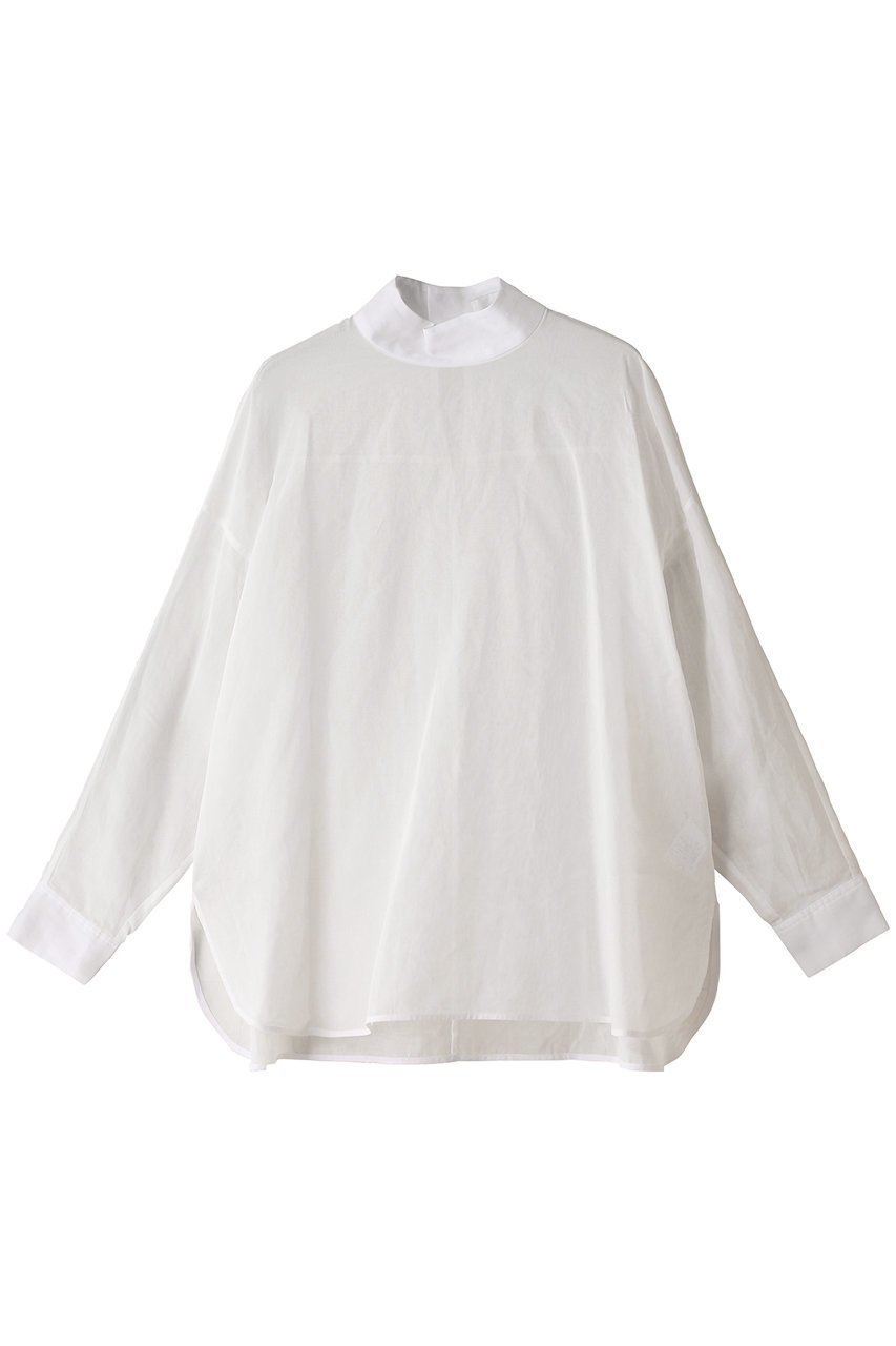 【ジェイドット/j.】のコットンオーガンジースタンドカラーブラウス 人気、トレンドファッション・服の通販 founy(ファニー) 　ファッション　Fashion　レディースファッション　Fashion for Women　トップス・カットソー　Cut & Sew Tops　シャツ・ブラウス・オフィスカジュアル　Elegant Blouses & Button-Ups　シアー　Sheer, See-Through　スタンド　Stand Collar, Upright Stand　スリット　Slit, Slit Detail　スリーブ　Sleeve, Long Sleeve / Short Sleeve　ロング　Long, Long-Length　夏　Summer　春　Spring　S/S・春夏　SS, Spring/Summer, Warm Season　 other-1|ID: prp329100004657402 ipo3291000000033705175