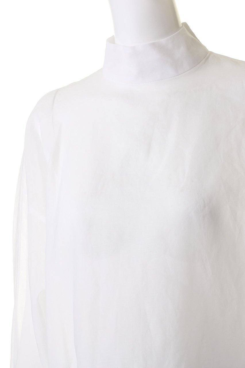 【ジェイドット/j.】のコットンオーガンジースタンドカラーブラウス 人気、トレンドファッション・服の通販 founy(ファニー) 　ファッション　Fashion　レディースファッション　Fashion for Women　トップス・カットソー　Cut & Sew Tops　シャツ・ブラウス・オフィスカジュアル　Elegant Blouses & Button-Ups　シアー　Sheer, See-Through　スタンド　Stand Collar, Upright Stand　スリット　Slit, Slit Detail　スリーブ　Sleeve, Long Sleeve / Short Sleeve　ロング　Long, Long-Length　夏　Summer　春　Spring　S/S・春夏　SS, Spring/Summer, Warm Season　other-5|ID: prp329100004657402 ipo3291000000035829978