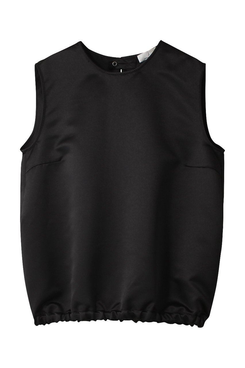 【ジェイドット/j.】のジャパンサテンタックブラウス インテリア・キッズ・メンズ・レディースファッション・服の通販 founy(ファニー) 　ファッション　Fashion　レディースファッション　Fashion for Women　トップス・カットソー　Cut & Sew Tops　キャミソール&ノースリーブ　Camisoles & Sleeveless Tops　シャツ・ブラウス・オフィスカジュアル　Elegant Blouses & Button-Ups　インナー　Innerwear　サテン　Satin, Glossy Fabric　ジャケット　Jacket, Outerwear　ノースリーブ　Sleeveless, No-Sleeve　バルーン　Balloon, Balloon Silhouette　ブラック|ID: prp329100004657404 ipo3291000000033705194