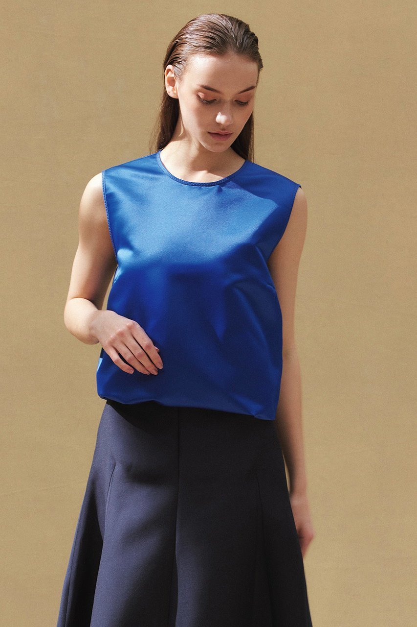 【ジェイドット/j.】のジャパンサテンタックブラウス 人気、トレンドファッション・服の通販 founy(ファニー) 　ファッション　Fashion　レディースファッション　Fashion for Women　トップス・カットソー　Cut & Sew Tops　キャミソール&ノースリーブ　Camisoles & Sleeveless Tops　シャツ・ブラウス・オフィスカジュアル　Elegant Blouses & Button-Ups　インナー　Innerwear　サテン　Satin, Glossy Fabric　ジャケット　Jacket, Outerwear　ノースリーブ　Sleeveless, No-Sleeve　バルーン　Balloon, Balloon Silhouette　other-7|ID: prp329100004657404 ipo3291000000033705202