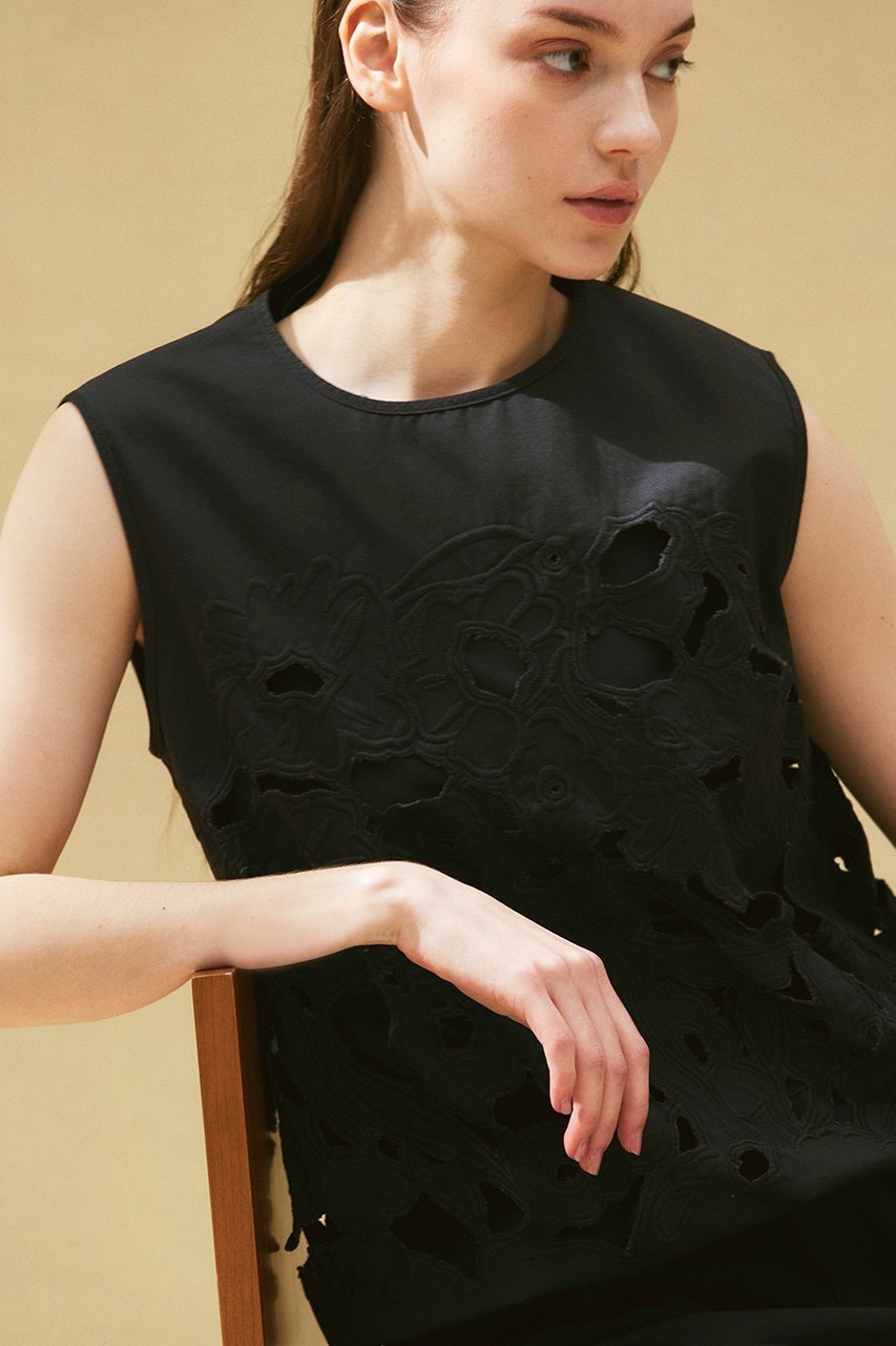 【ジェイドット/j.】のカッティングレースノースリーブブラウス 人気、トレンドファッション・服の通販 founy(ファニー) 　ファッション　Fashion　レディースファッション　Fashion for Women　トップス・カットソー　Cut & Sew Tops　キャミソール&ノースリーブ　Camisoles & Sleeveless Tops　シャツ・ブラウス・オフィスカジュアル　Elegant Blouses & Button-Ups　インナー　Innerwear　コンパクト　Compact, Small Size　シルク　Silk, 100% Silk　ノースリーブ　Sleeveless, No-Sleeve　other-7|ID: prp329100004657405 ipo3291000000033705211