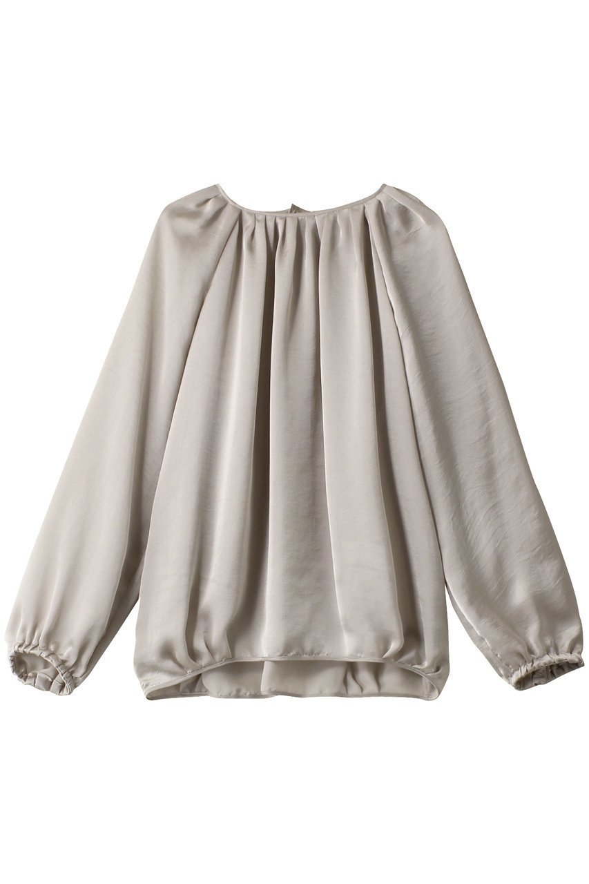 【ジェイドット/j.】のビンテージサテンギャザーブラウス 人気、トレンドファッション・服の通販 founy(ファニー) 　ファッション　Fashion　レディースファッション　Fashion for Women　トップス・カットソー　Cut & Sew Tops　シャツ・ブラウス・オフィスカジュアル　Elegant Blouses & Button-Ups　シアー　Sheer, See-Through　シンプル　Simple, Minimal　スリーブ　Sleeve, Long Sleeve / Short Sleeve　パーティ　Party, Party Style　ビンテージ　Vintage, Retro Style　ロング　Long, Long-Length　 other-1|ID: prp329100004657406 ipo3291000000033705212