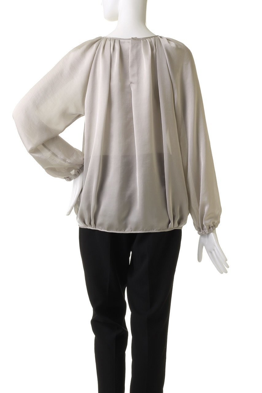 【ジェイドット/j.】のビンテージサテンギャザーブラウス 人気、トレンドファッション・服の通販 founy(ファニー) 　ファッション　Fashion　レディースファッション　Fashion for Women　トップス・カットソー　Cut & Sew Tops　シャツ・ブラウス・オフィスカジュアル　Elegant Blouses & Button-Ups　シアー　Sheer, See-Through　シンプル　Simple, Minimal　スリーブ　Sleeve, Long Sleeve / Short Sleeve　パーティ　Party, Party Style　ビンテージ　Vintage, Retro Style　ロング　Long, Long-Length　other-4|ID: prp329100004657406 ipo3291000000033705217