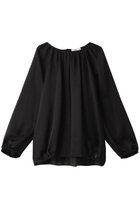 【ジェイドット/j.】のビンテージサテンギャザーブラウス ブラック|ID: prp329100004657406 ipo3291000000035830043