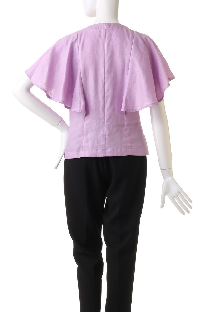 【ジェイドット/j.】の66番手オランダリネンフレア袖ブラウス 人気、トレンドファッション・服の通販 founy(ファニー) 　ファッション　Fashion　レディースファッション　Fashion for Women　トップス・カットソー　Cut & Sew Tops　シャツ・ブラウス・オフィスカジュアル　Elegant Blouses & Button-Ups　ショート　Short, Short Length　スリーブ　Sleeve, Long Sleeve / Short Sleeve　フレア　Flare, Flared　リネン　Linen, Linen Fabric　other-4|ID: prp329100004657411 ipo3291000000033690974
