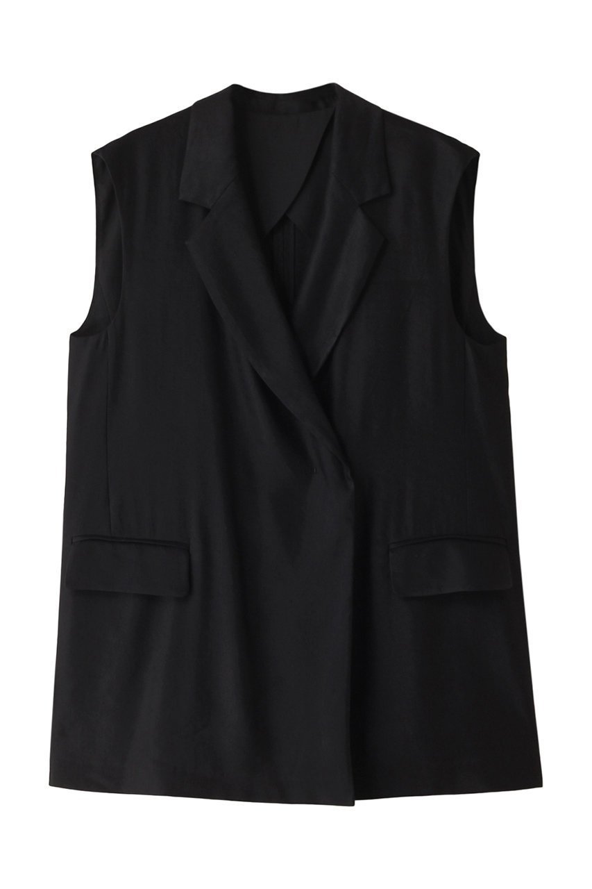 【ジェイドット/j.】のフレンチリネンストレッチジレ インテリア・キッズ・メンズ・レディースファッション・服の通販 founy(ファニー) 　ファッション　Fashion　レディースファッション　Fashion for Women　アウター　Coat / Outerwear Collection　レディースジャケット・軽アウター　Jackets　イタリア　Italy　カッティング　Cutting Detail　シェイプ　Shape, Slim Fit　ジャケット　Jacket, Outerwear　スマート　Smart, Elegant　フランス　France, French　フレンチ　French, French Style　ベスト　Vest, Waistcoat　マニッシュ　Mannish, Boyish　モダン　Modern, Contemporary　リネン　Linen, Linen Fabric　夏　Summer　ブラック|ID: prp329100004657413 ipo3291000000033691022