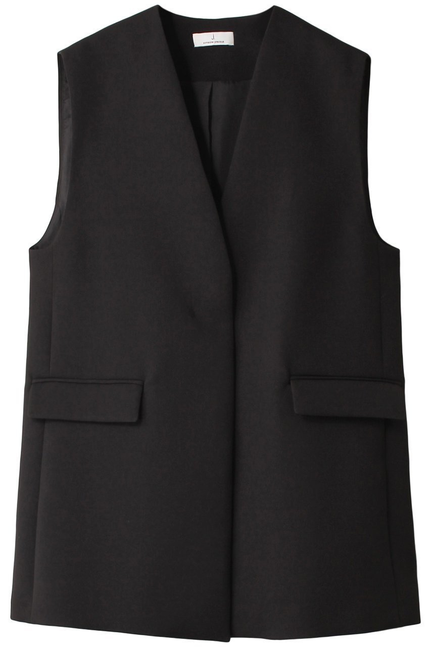 【ジェイドット/j.】のマトラッセクロスノーカラージレ インテリア・キッズ・メンズ・レディースファッション・服の通販 founy(ファニー) 　ファッション　Fashion　レディースファッション　Fashion for Women　アウター　Coat / Outerwear Collection　レディースジャケット・軽アウター　Jackets　カッティング　Cutting Detail　ジャケット　Jacket, Outerwear　ストレッチ　Stretch, Stretchy Fabric　ベスト　Vest, Waistcoat　ブラック|ID: prp329100004657416 ipo3291000000033691054