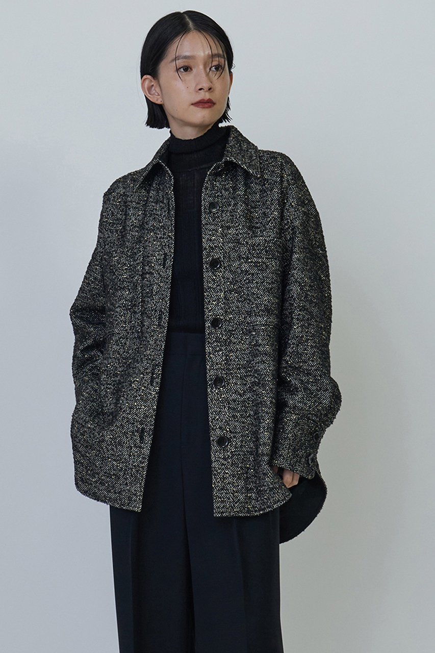 【プルミエ アロンディスモン/1er Arrondissement】のラメツイードシャツジャケット 人気、トレンドファッション・服の通販 founy(ファニー) 　ファッション　Fashion　レディースファッション　Fashion for Women　アウター　Coat / Outerwear Collection　レディースジャケット・軽アウター　Jackets　イタリア　Italy　ジャケット　Jacket, Outerwear　ツイード　Twill, Twill Weave　フォルム　Silhouette, Form　 other-1|ID: prp329100004657418 ipo3291000000033691073