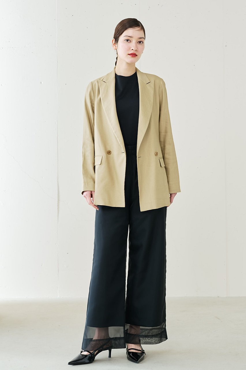【ジェイドット/j.】のマットオーガンジーワイドパンツ 人気、トレンドファッション・服の通販 founy(ファニー) 　ファッション　Fashion　レディースファッション　Fashion for Women　パンツ　Pants & Trousers　オーガンジー　Organza Fabric　シアー　Sheer, See-Through　ジャケット　Jacket, Outerwear　エレガント 上品　Elegant　other-7|ID: prp329100004657420 ipo3291000000033705779