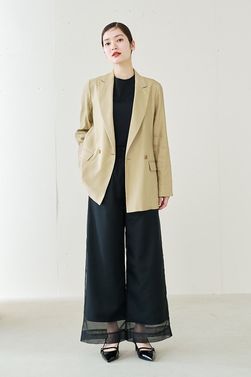 【ジェイドット/j.】のマットオーガンジーワイドパンツ 人気、トレンドファッション・服の通販 founy(ファニー) 　ファッション　Fashion　レディースファッション　Fashion for Women　パンツ　Pants & Trousers　オーガンジー　Organza Fabric　シアー　Sheer, See-Through　ジャケット　Jacket, Outerwear　エレガント 上品　Elegant　other-6|ID: prp329100004657420 ipo3291000000036065289