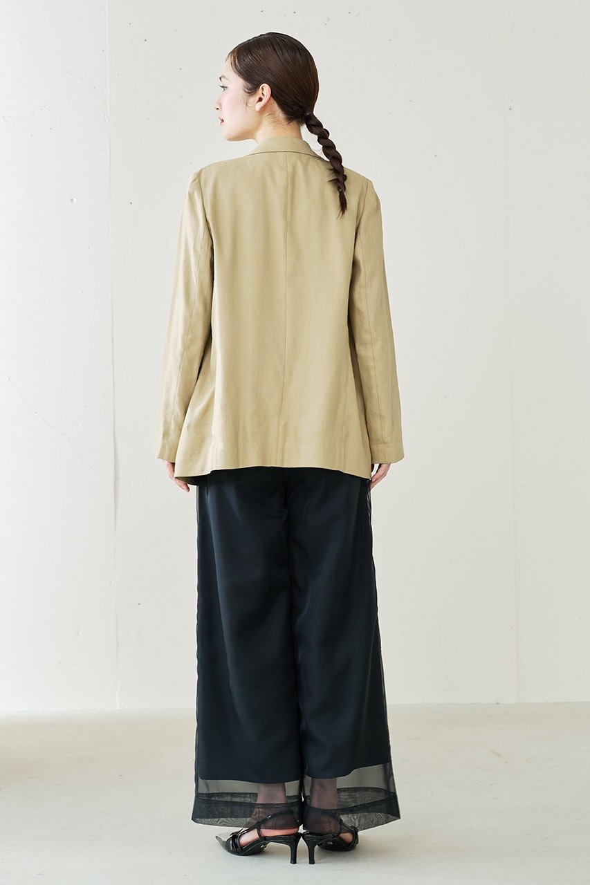 【ジェイドット/j.】のマットオーガンジーワイドパンツ 人気、トレンドファッション・服の通販 founy(ファニー) 　ファッション　Fashion　レディースファッション　Fashion for Women　パンツ　Pants & Trousers　オーガンジー　Organza Fabric　シアー　Sheer, See-Through　ジャケット　Jacket, Outerwear　エレガント 上品　Elegant　other-8|ID: prp329100004657420 ipo3291000000036065291