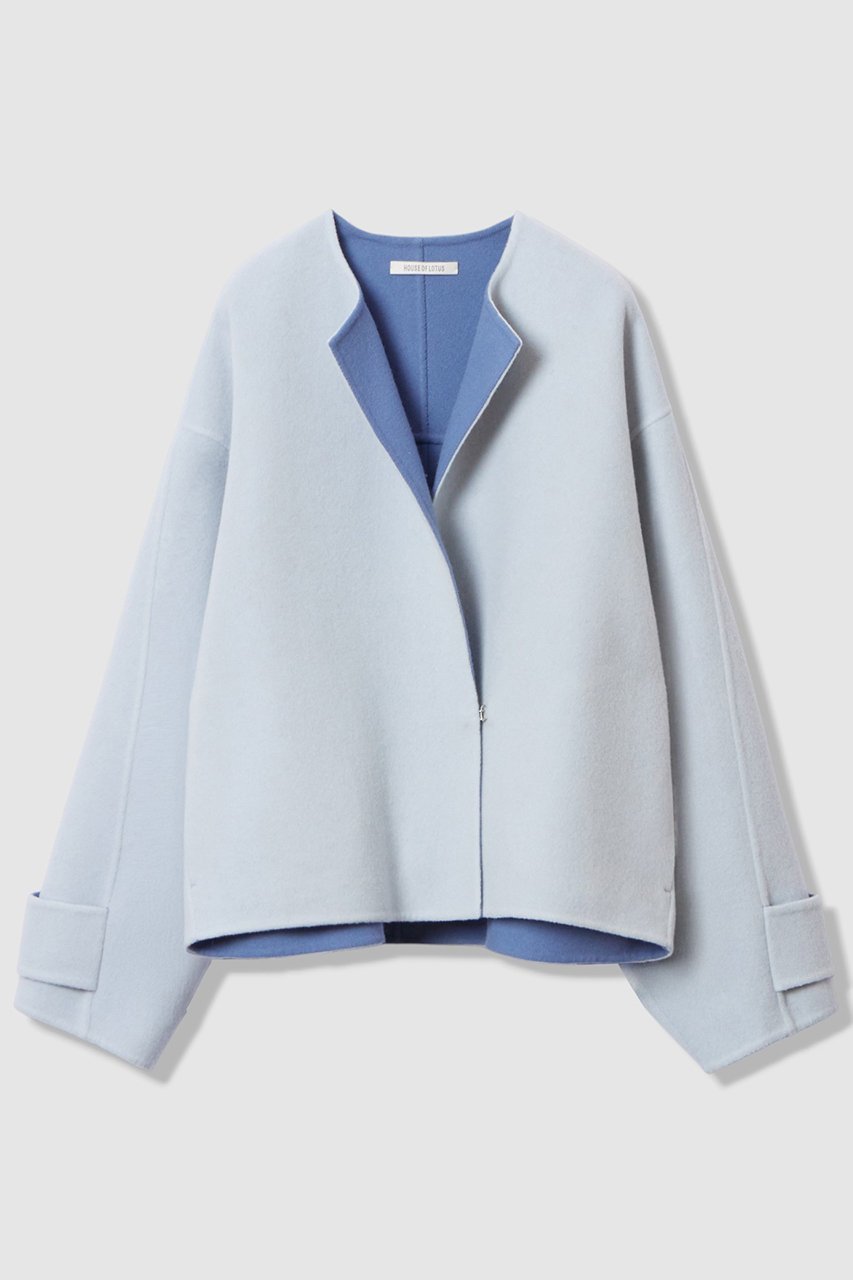 【ハウス オブ ロータス/HOUSE OF LOTUS】のバイカラーショートコート インテリア・キッズ・メンズ・レディースファッション・服の通販 founy(ファニー) 　ファッション　Fashion　レディースファッション　Fashion for Women　アウター　Coat / Outerwear Collection　コート・ロングコート・ピーコート　Long Coats, Peacoats & More　ショート　Short, Short Length　バランス　Balance, Style Balance　エレガント 上品　Elegant　新作・新入荷　New Arrivals / New In　ブルー|ID: prp329100004658457 ipo3291000000033715127