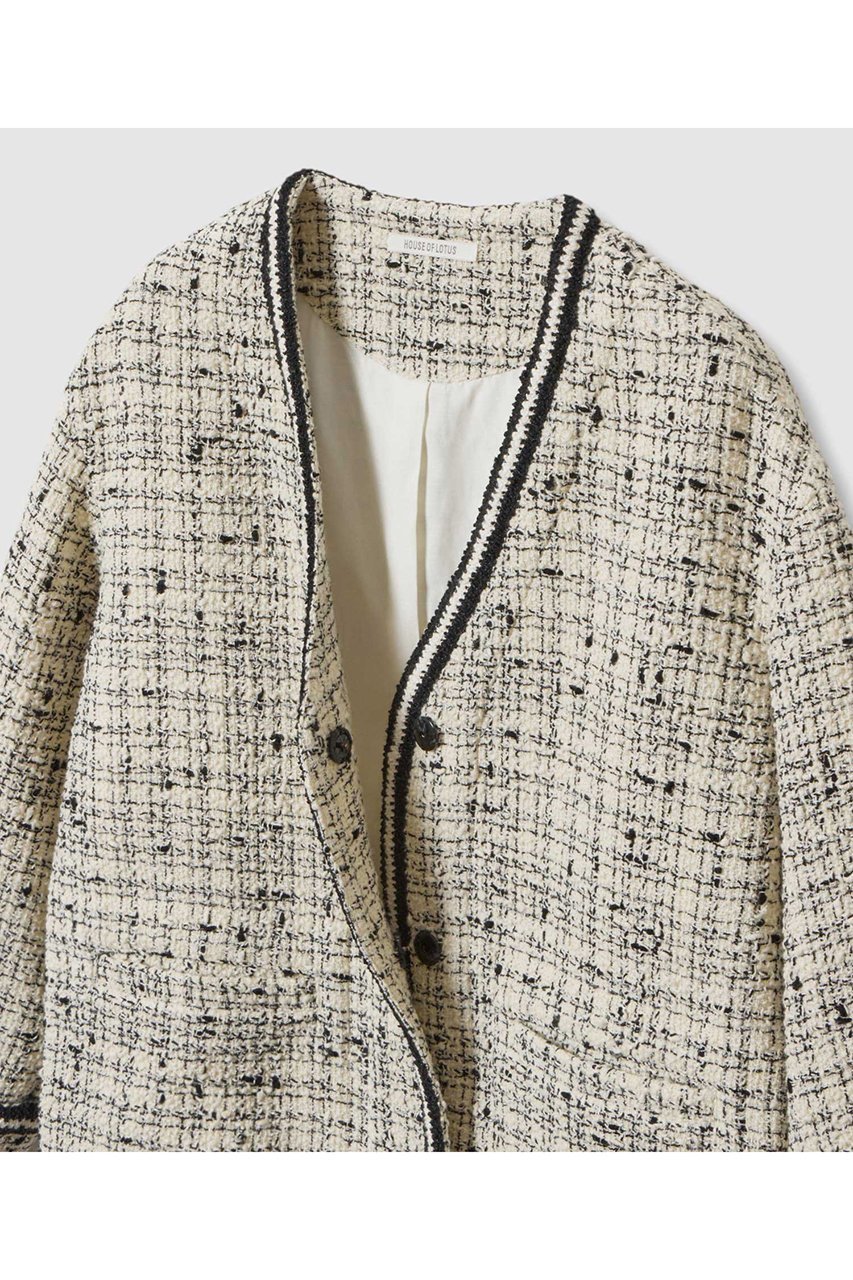 【ハウス オブ ロータス/HOUSE OF LOTUS】のチェックツイードジャケット 人気、トレンドファッション・服の通販 founy(ファニー) 　ファッション　Fashion　レディースファッション　Fashion for Women　アウター　Coat / Outerwear Collection　レディースジャケット・軽アウター　Jackets　クラシカル　Classical, Vintage-Inspired　ジャケット　Jacket, Outerwear　ツイード　Twill, Twill Weave　ブレード　Braid, Decorative Trim　モノトーン　Monotone, Black and White　新作・新入荷　New Arrivals / New In　other-3|ID: prp329100004658461 ipo3291000000033715160