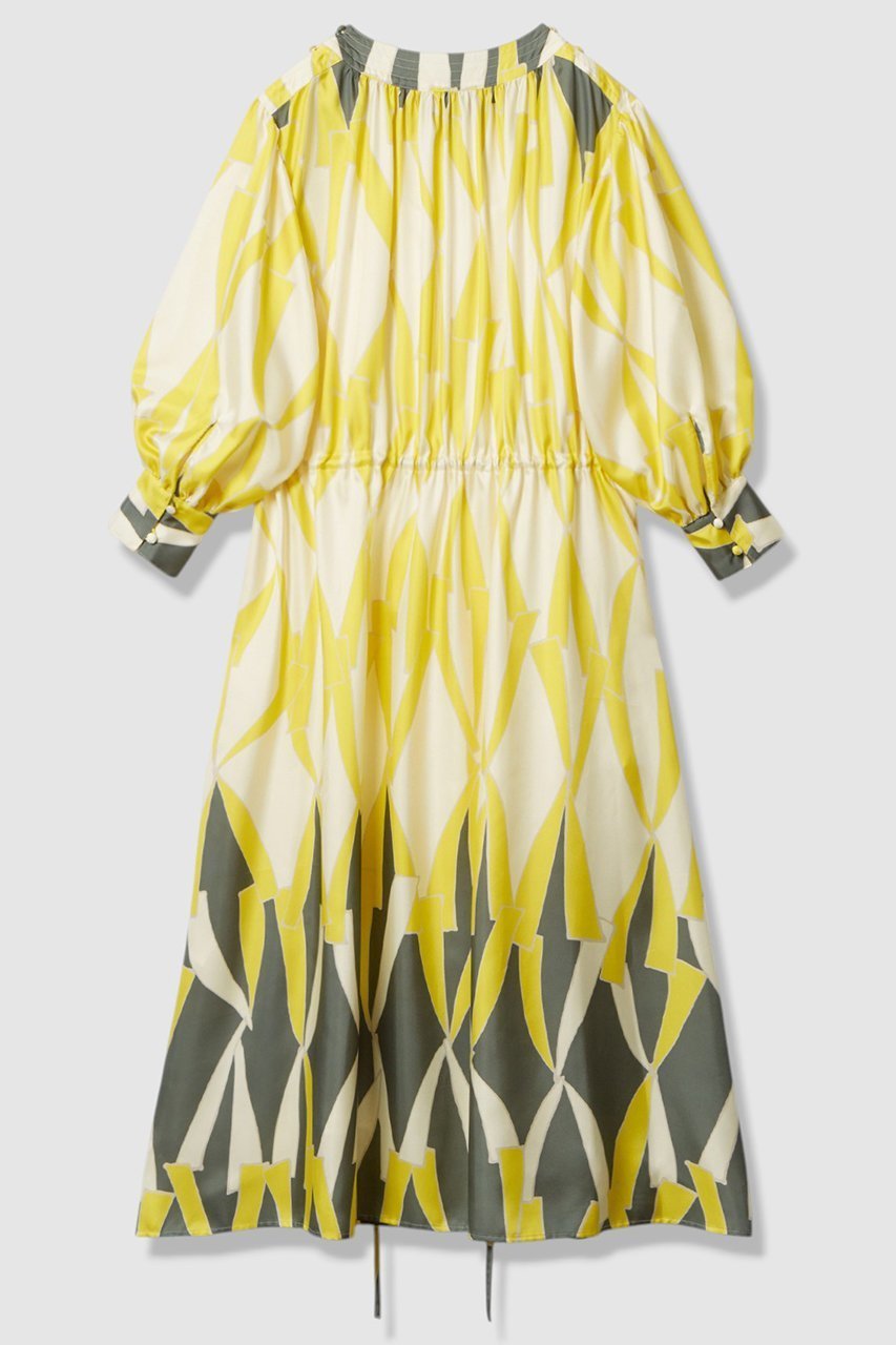 【ハウス オブ ロータス/HOUSE OF LOTUS】のマルチジオメトリックプリントワンピース 人気、トレンドファッション・服の通販 founy(ファニー) 　ファッション　Fashion　レディースファッション　Fashion for Women　ワンピース　Dresses　チュニック　Tunic Tops & Dresses　クラシック　Classic, Timeless Style　サテン　Satin, Glossy Fabric　チュニック　Tunic, Long Top　ドローコード　Drawcord, Drawstring Cord　プリント　Print, Printed Pattern　ロング　Long, Long-Length　other-2|ID: prp329100004658463 ipo3291000000035702010